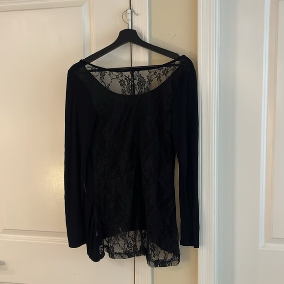 Vintage Sheer Black Lace long sleeve top, Circa 2009 - Picture 7 of 17